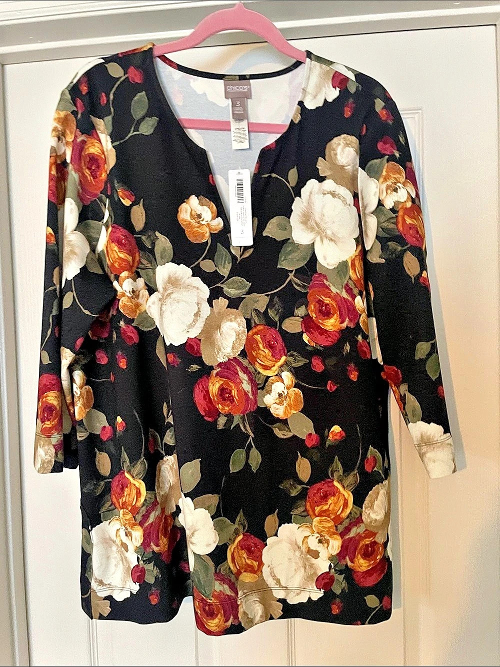 Chico's Floral Print Blouse Floral Blouse - Size 3 NWT